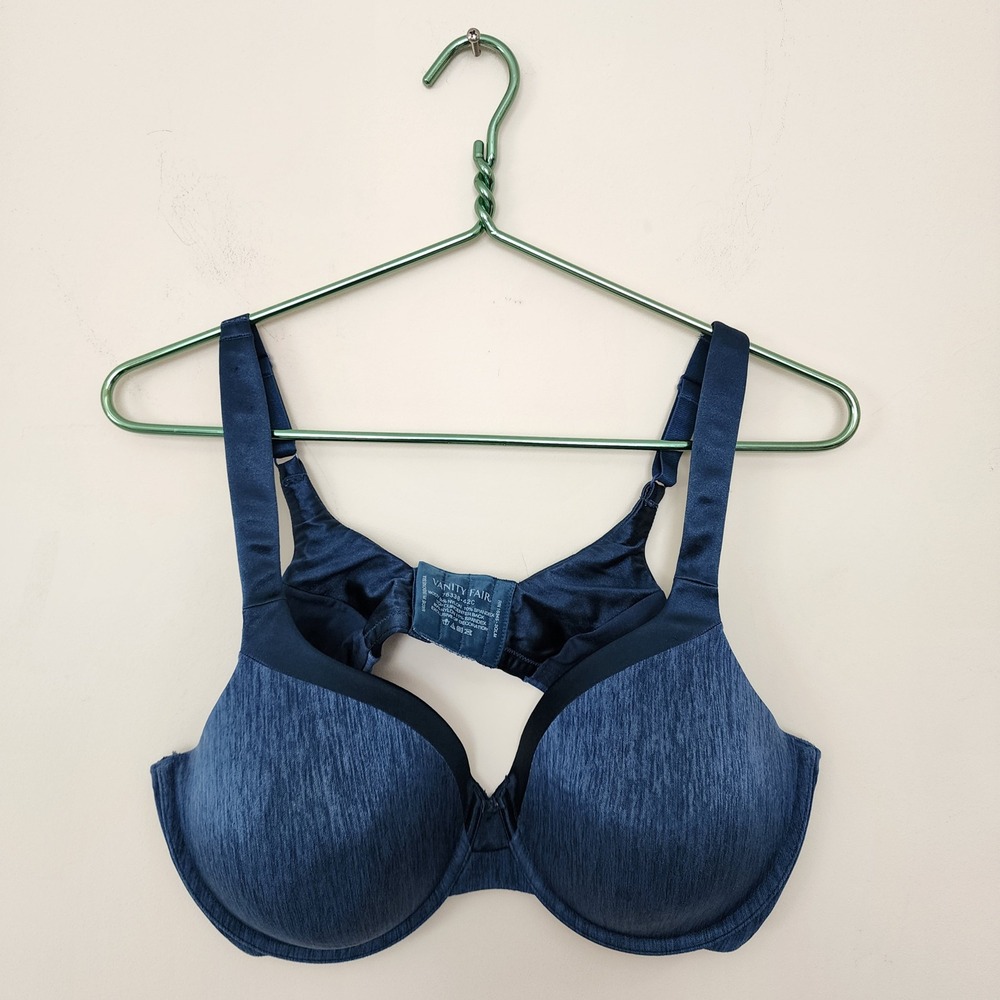 ⭐️ Vanity Fair Beauty Back Underwire Bra 42C Blue Space Dye Full Coverage